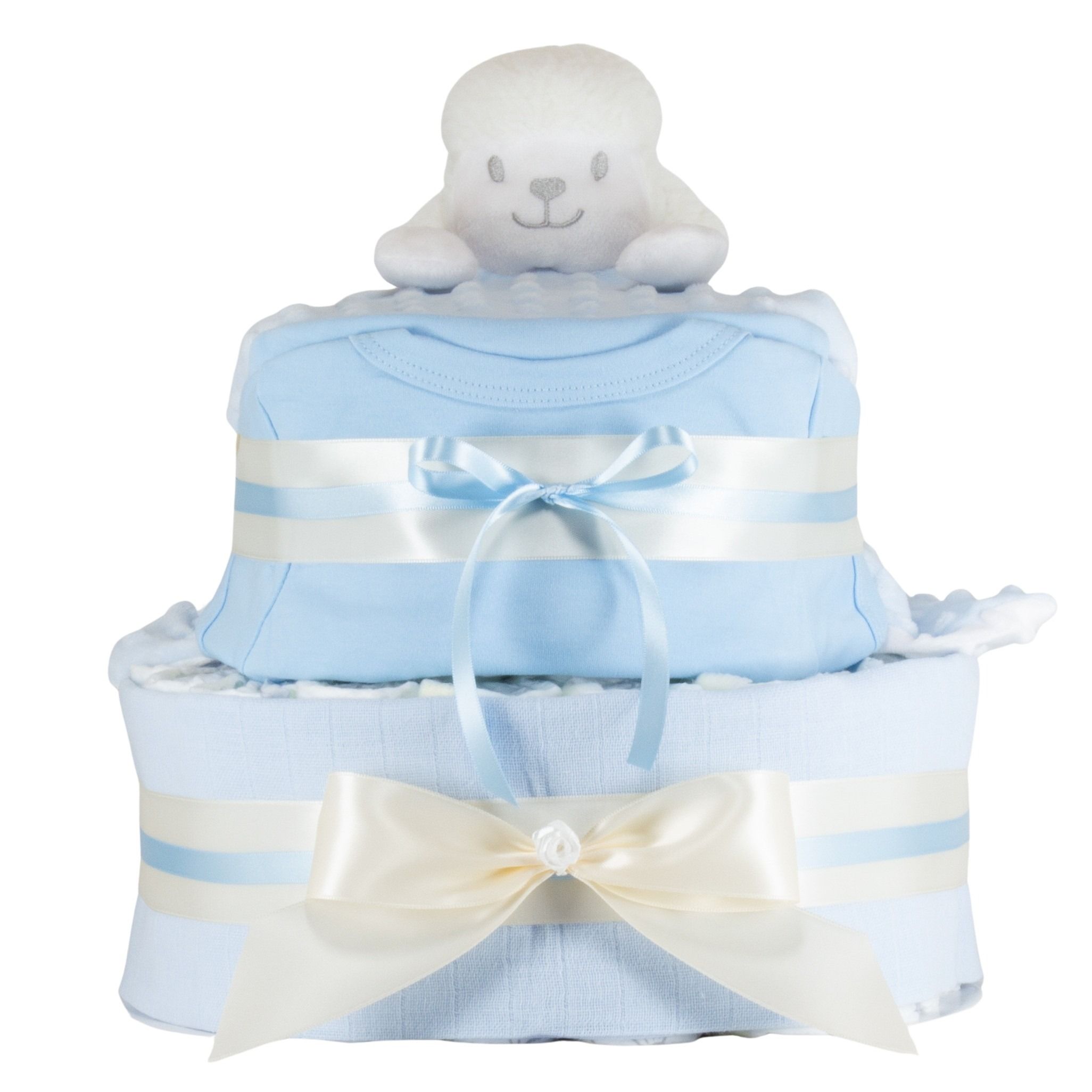 Windeltorte Baby Lamm blau