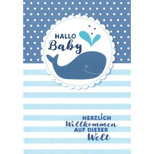 Glückwunschkarte Hallo Baby (Wal)