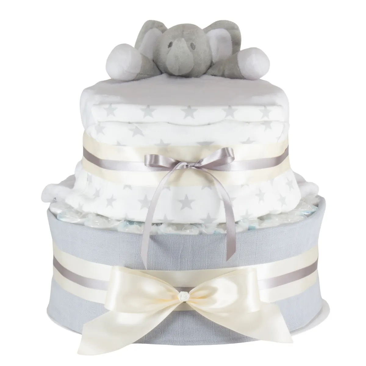 Windeltorte Baby Elefant weiss