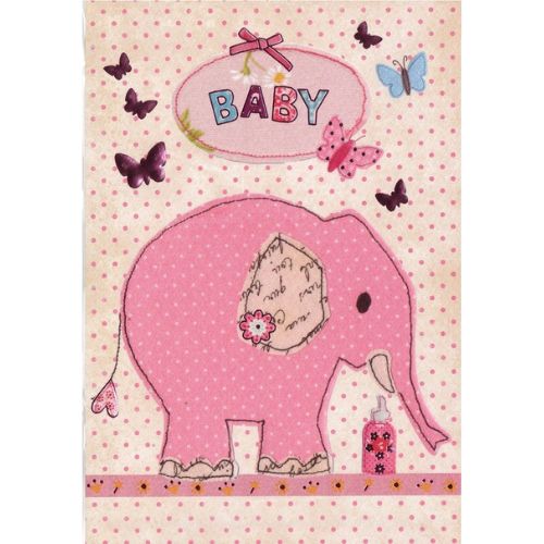 Glückwunschkarte Baby Mädchen (Elefant)